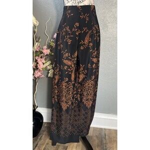 Taiga Womens 6 Palazzo Pants Black Nature Wide Leg High Waist Vintage Y2K